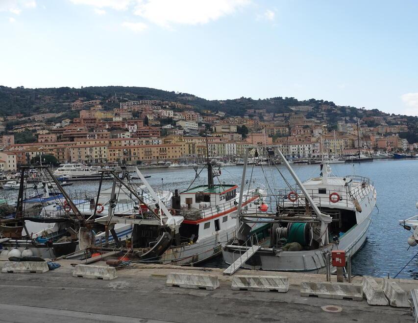 I pescherecci fermi a Porto Santo Stefano (foto Enzo Russo)