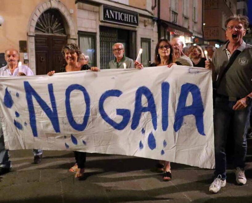 Manifestazione contro Gaia foto d’archivio