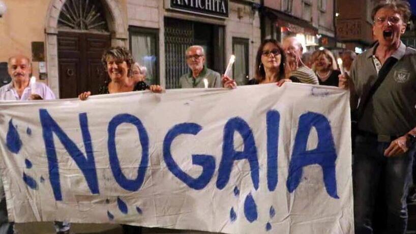 Manifestazione contro Gaia foto d’archivio