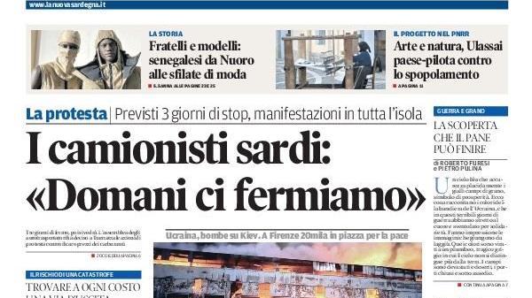 La Nuova Sardegna - Prima Pagina - 13 marzo 2022