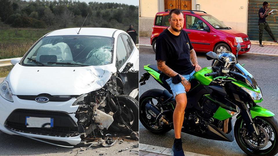 Pavlo “Pasha” Lohvin con la sua Kawasaki Ninja con la quale è morto la mattina di ieri