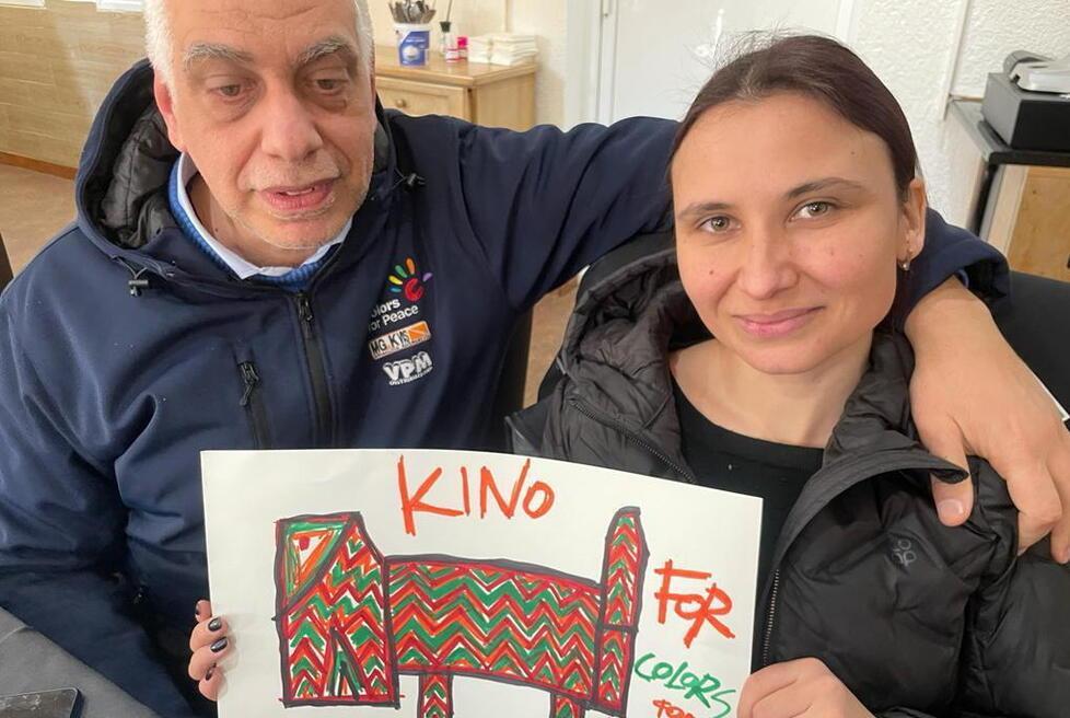 Antonio Giannelli con Maria, presidente di Colors for Peace Ucraina