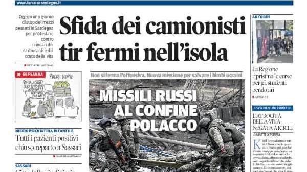La Nuova Sardegna - Prima Pagina - 14 marzo 2022