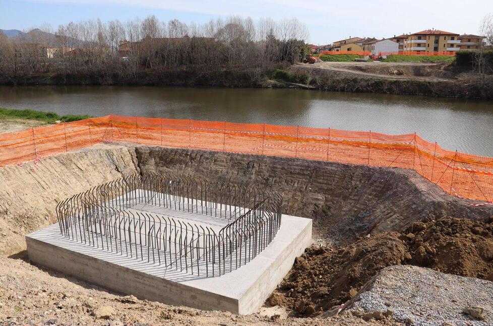 I lavori alla passerella che collegherà Riglione a Cisanello