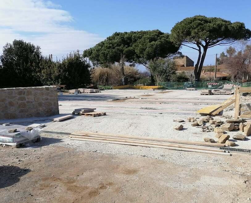 Il cantiere all’ingresso della necropoli del parco di Baratti e Populonia