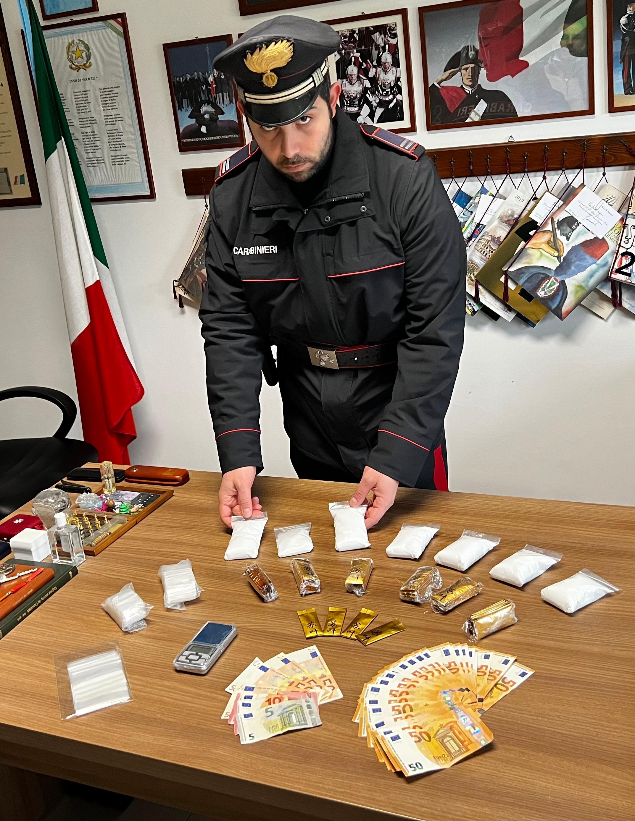 La droga sequestrata dai carabinieri