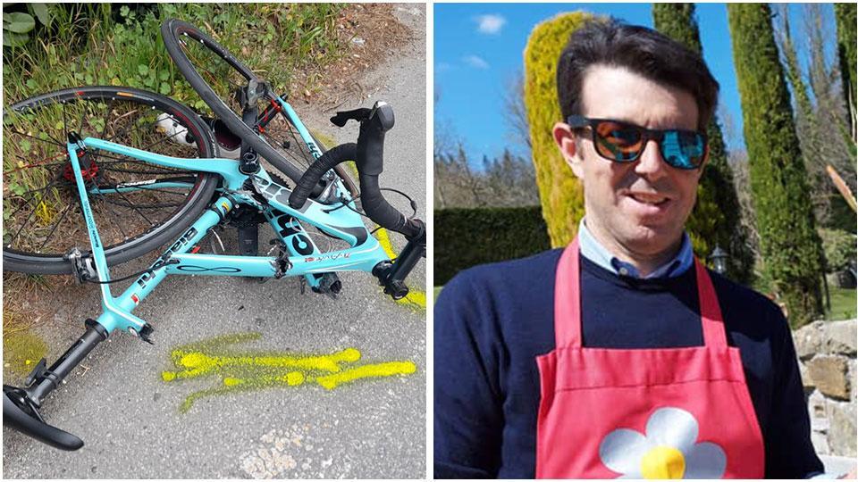 La bicicletta di Alessandro Guaspari e nell’agriturismo che gestiva a Castelnuovo Garfagnana
