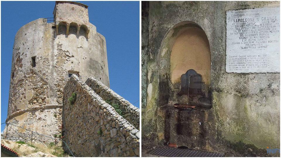 Per la Torre di Marciana Marina sono stati chiesti 600mila euro, per la Fonte Napoleone ( a destra) 60mila