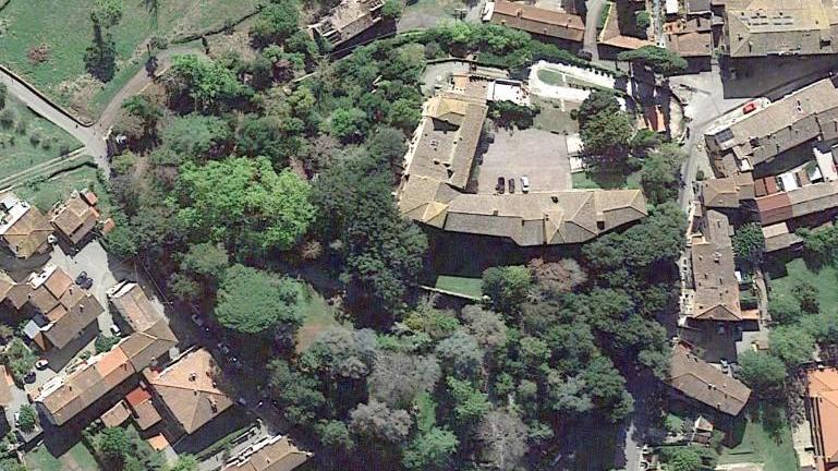 Una vista aerea di Villa Baciocchi a Capannoli