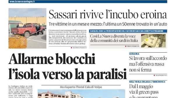 La Nuova Sardegna - Prima Pagina - 18 marzo 2022
