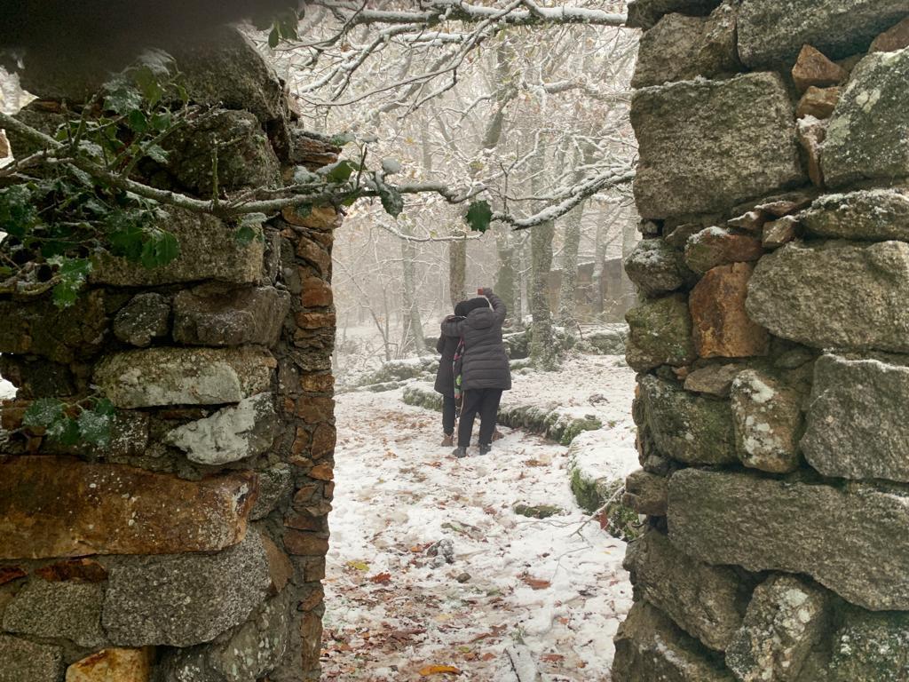 La neve saluta a Fonni l'inizio della primavera