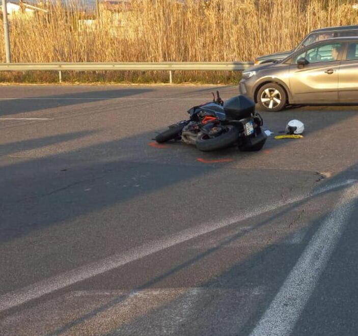 La moto coinvolta nell’incidente