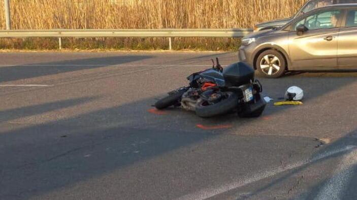 La moto coinvolta nell’incidente