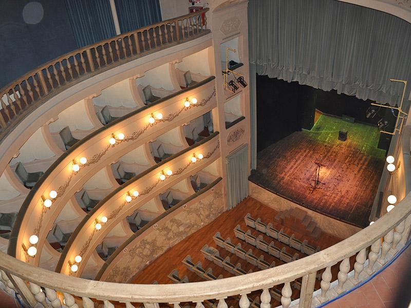 il teatro napoleonico de’ Vigilanti di Portoferraio visto dall’interno