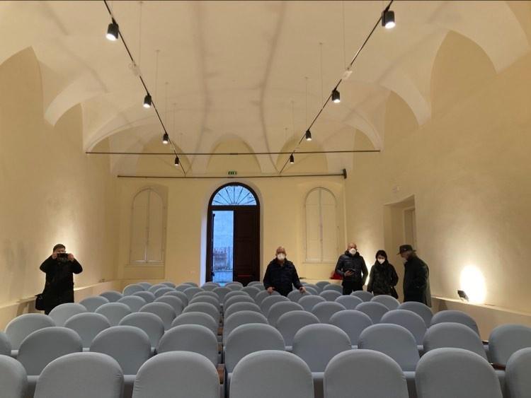 Gli spazi già recuperati della Sale delle Muse con un piccolo cinema