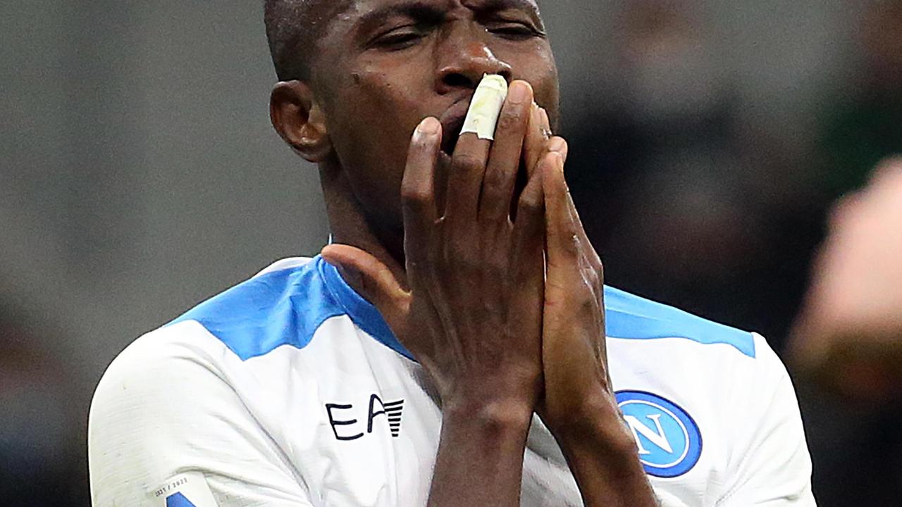 Osimhen: l'attaccante del Napoli squalificato per un turno dal giudice sportivo (Foto Ansa)