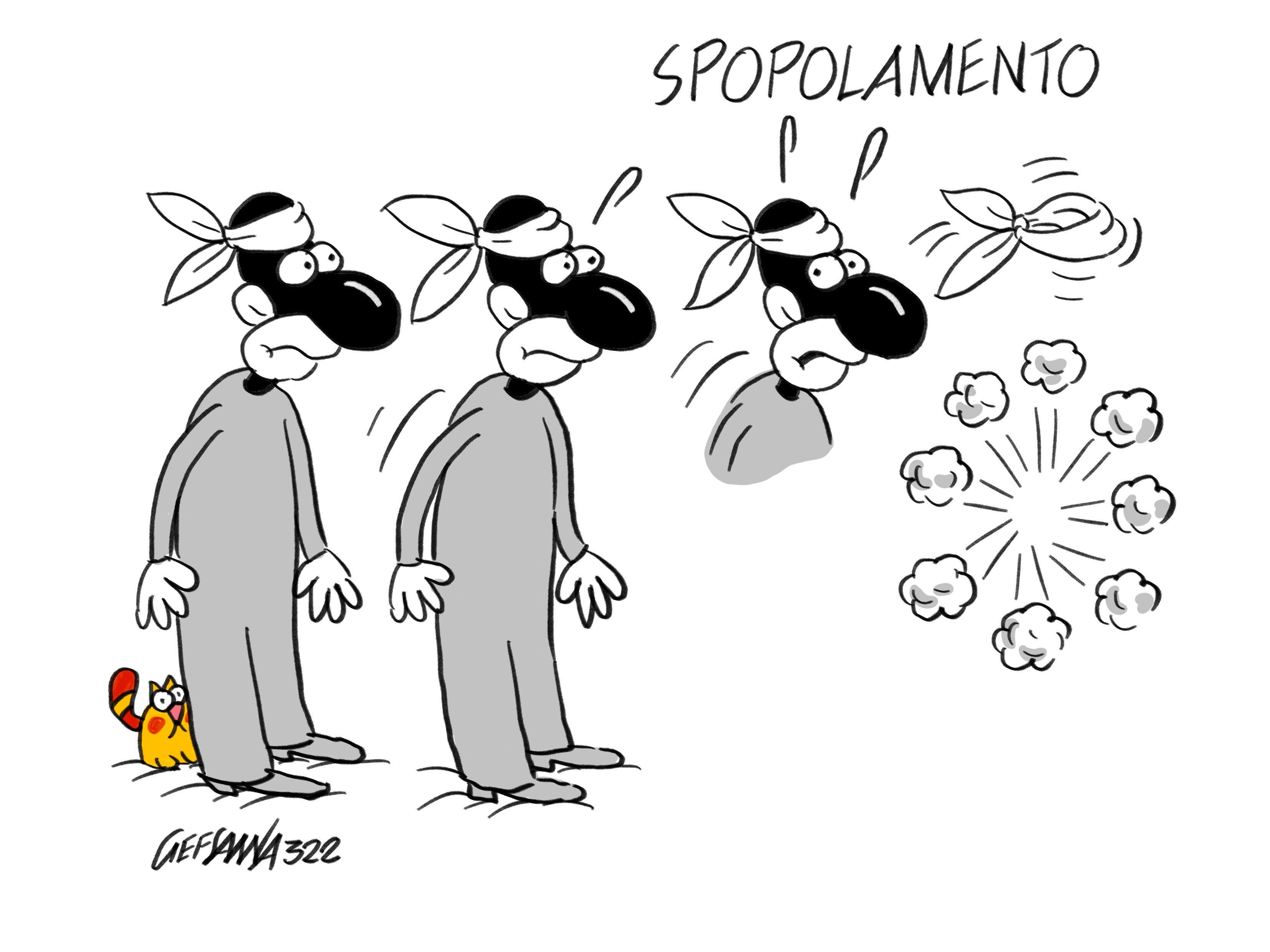 La vignetta di Gef: la Sardegna perde altri 21mila residenti 