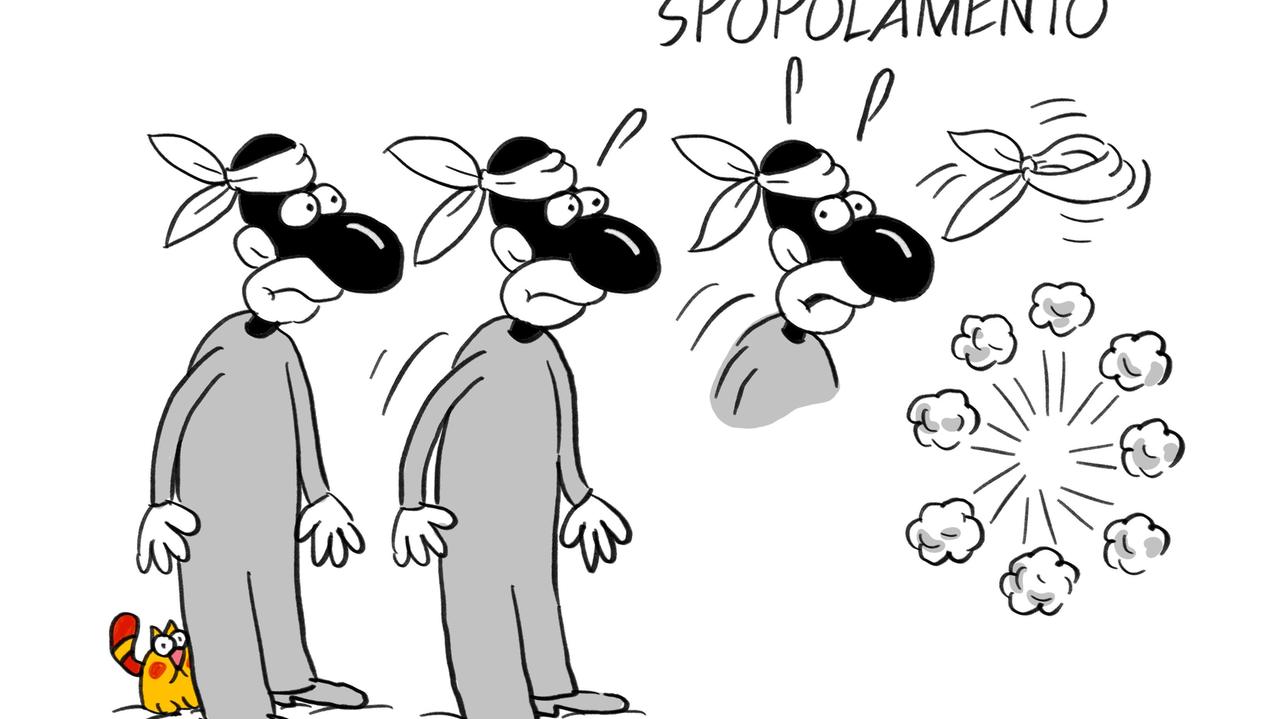 La vignetta di Gef: la Sardegna perde altri 21mila residenti