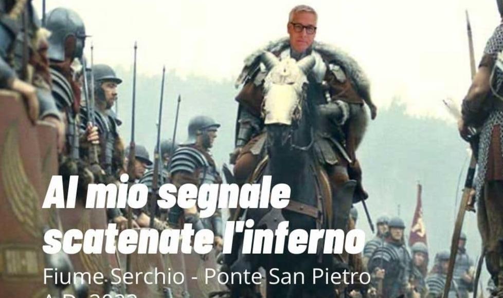 La foto ironica pubblicata nei giorni scorsi da Fabrizio Miracolo in cui si annuncia una possibile discesa in campo di Del Ghingaro a Lucca