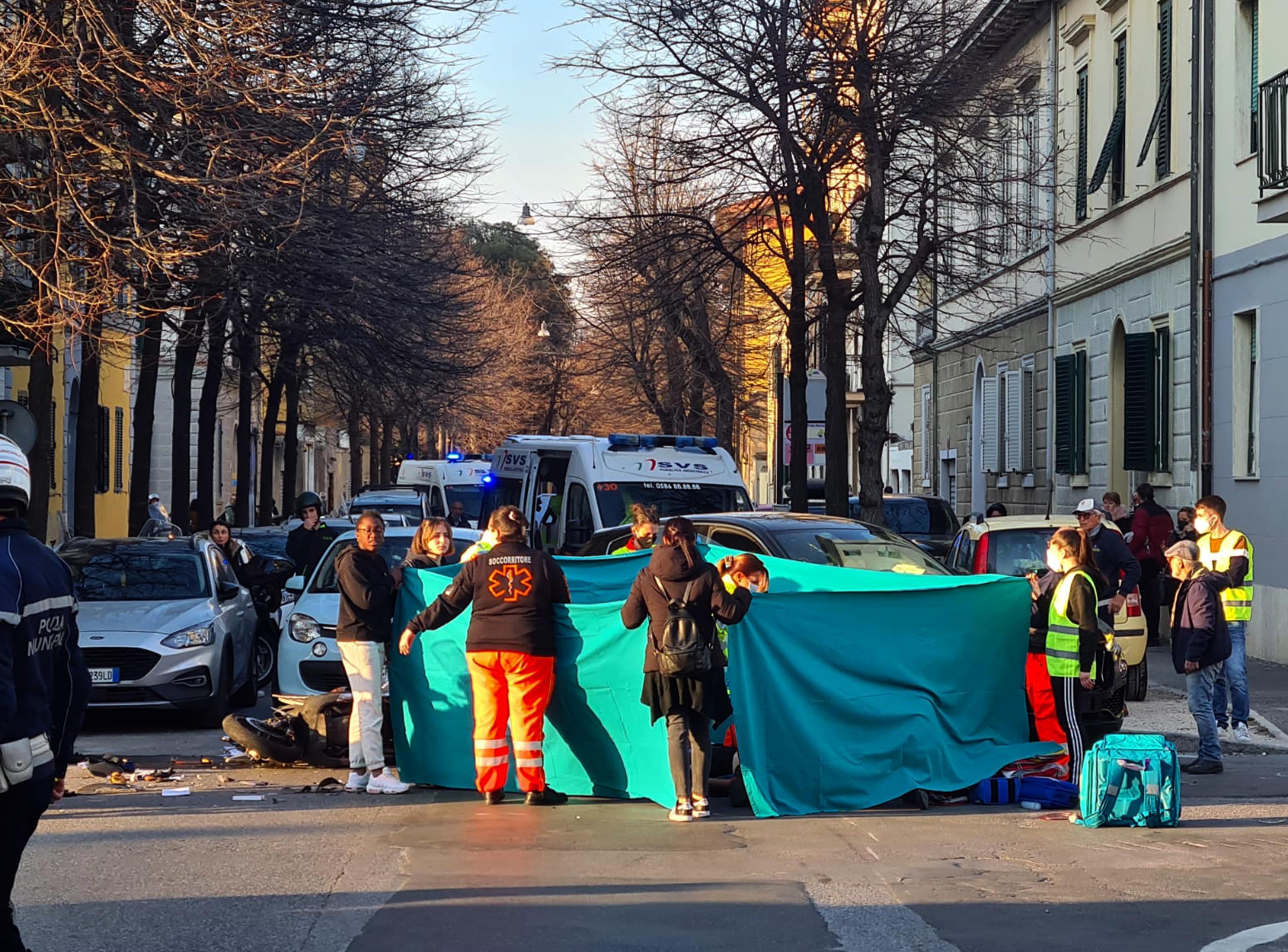 La scena dell'incidente (foto Silvi)