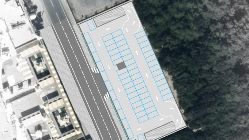 Una simulazione grafica con vista dall’alto del fast park