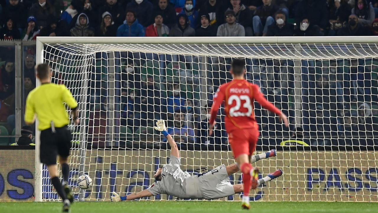 La rete della Macedonia del Nord che ci ha buttato fuori dalla corsa ai mondiali (Foto Fabio Ferrari/LaPresse)