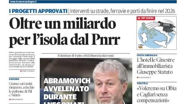 La Nuova Sardegna - Prima Pagina - 29 marzo 2022