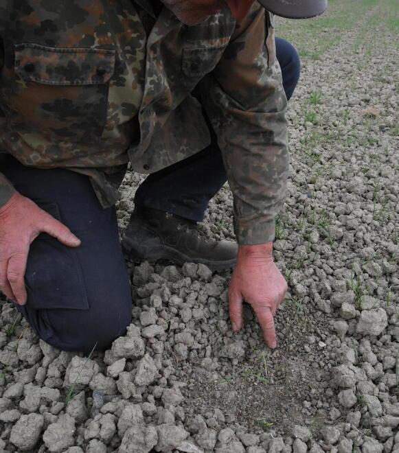 La terra delle campagne arsa a causa della prolungata siccità all’Elba e in buona parte della Toscana
