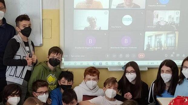 Uno scatto agli studenti durante uno dei collegamenti