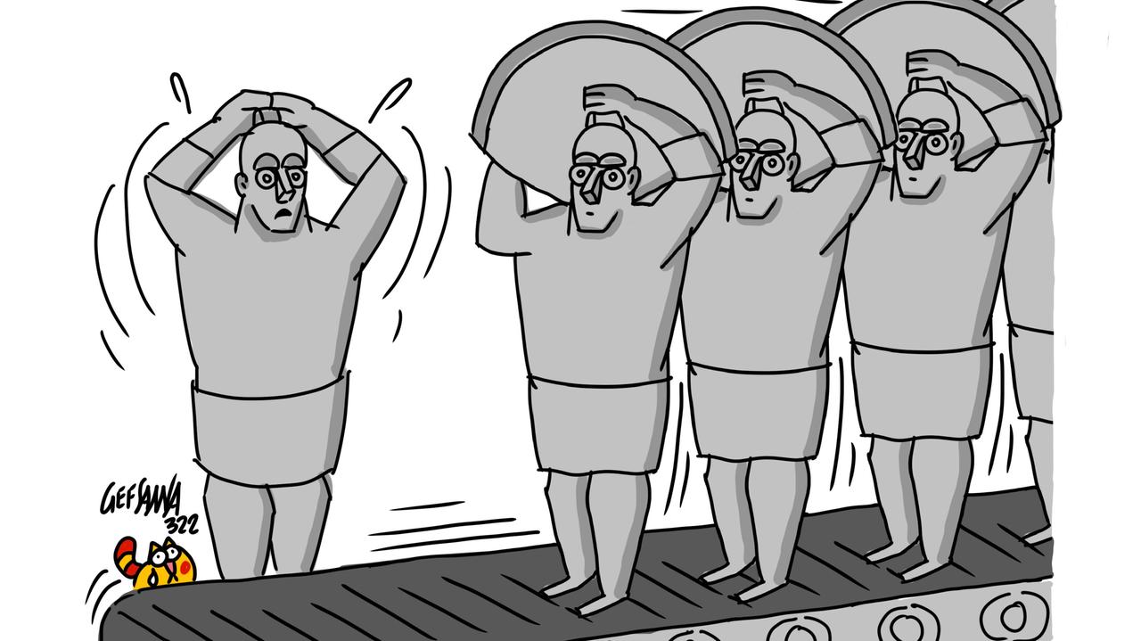 La vignetta di Gef: con le copie 3D tutto il mondo vedrà i Giganti di Monte Prama