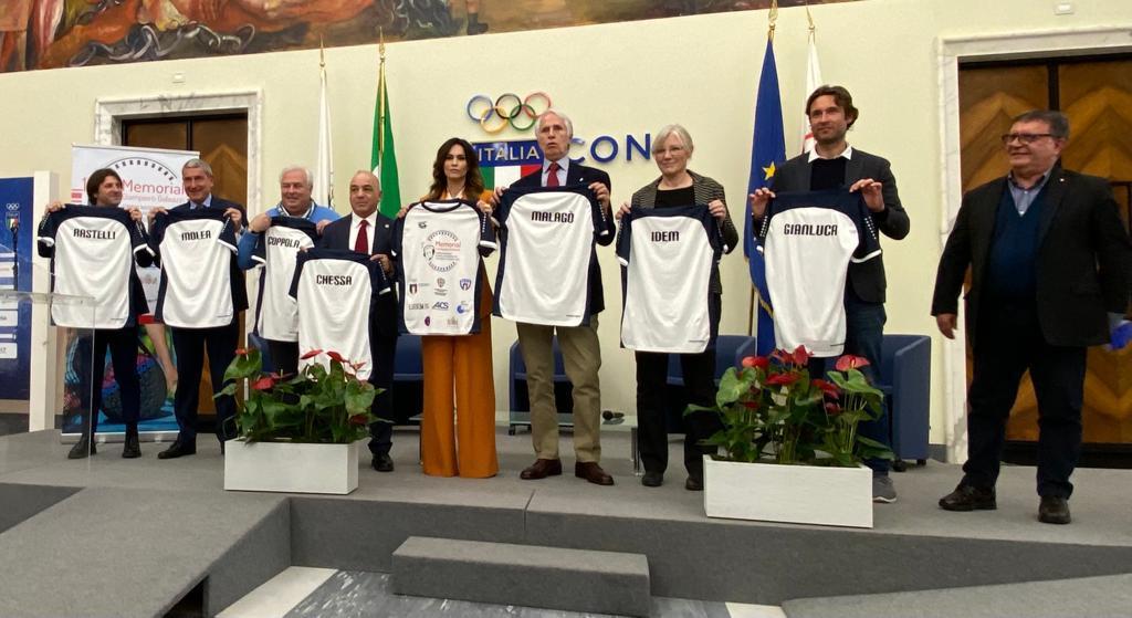 Un momento della presentazione del memorial al Coni