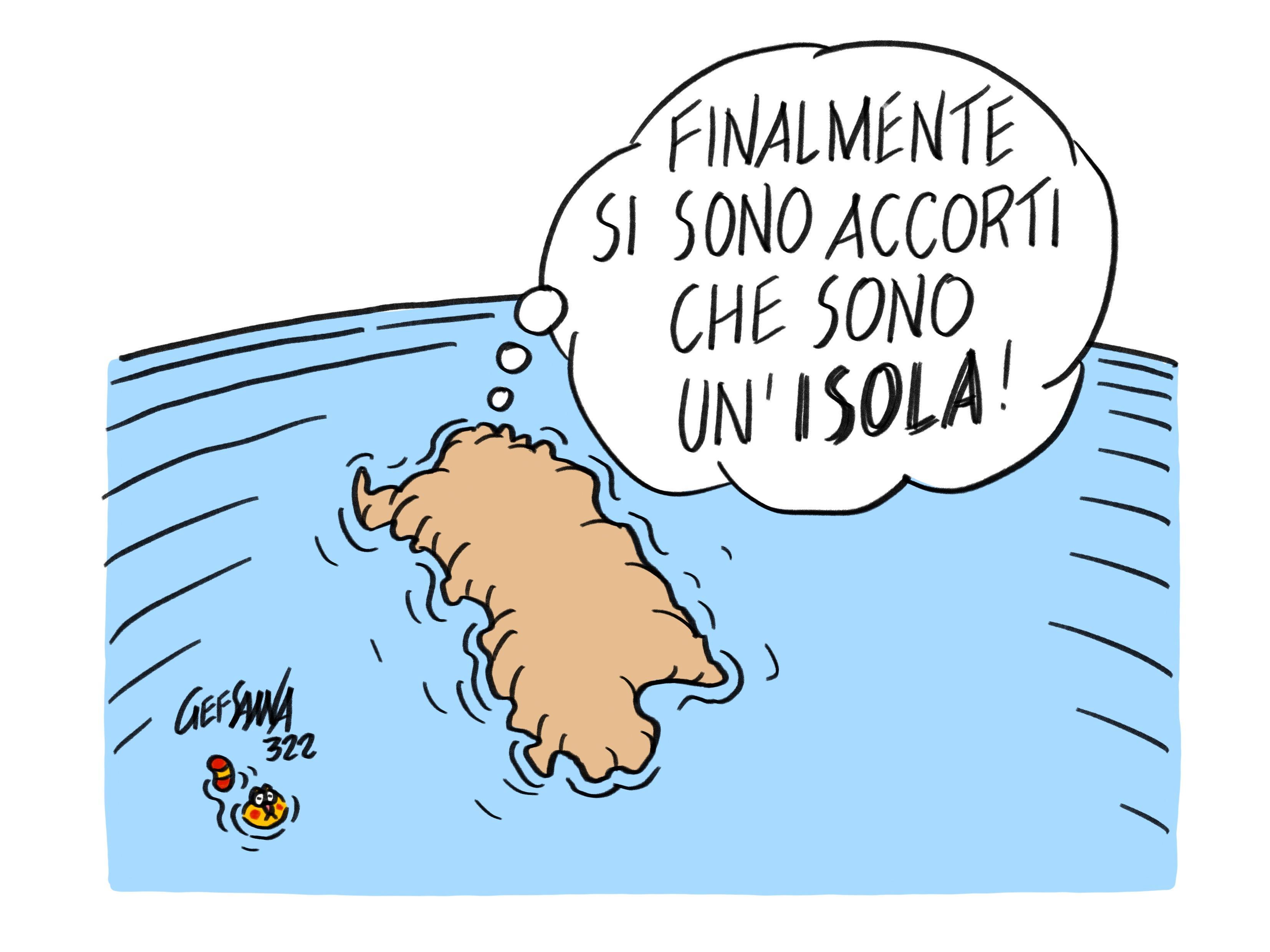 La vignetta di Gef: ok all'insularità nella Costituzione