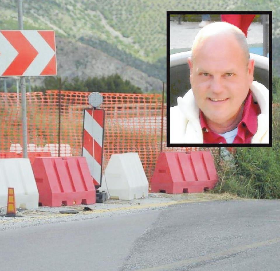 Il cantiere dell’incidente e, nel riquadro, Massimo Luca Grassini