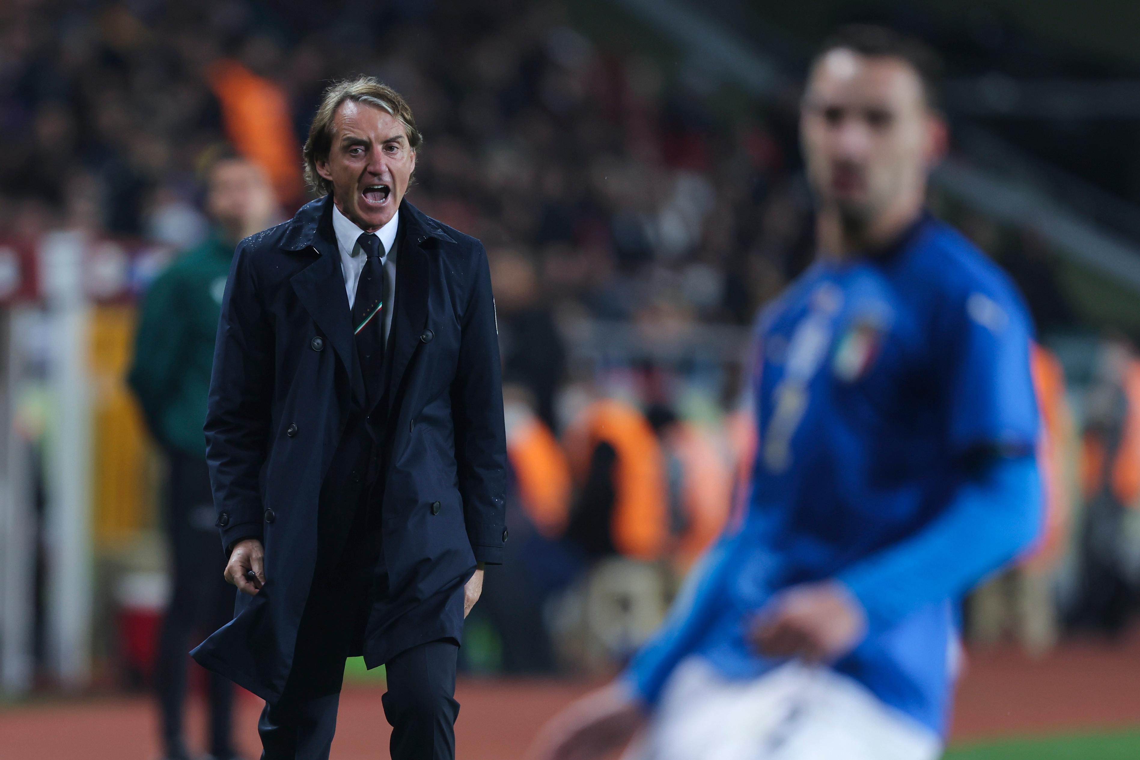 Roberto Mancini, commissario tecnico della nazionale italiana esclusa dai mondiali in Qatar nell'inverno 2022 (Foto Ap/LaPresse)