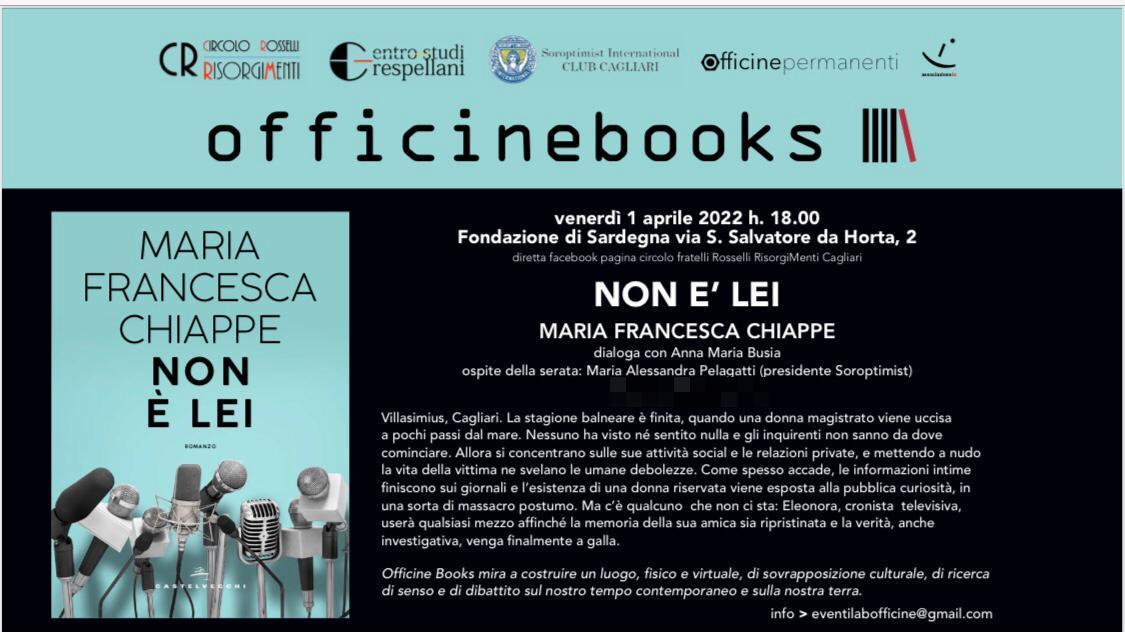 "Non è lei": alla Fondazione di Sardegna il libro di Chiappe