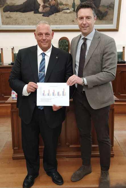 Il sindaco Colonna e il vicesindaco Rossi presentano le tabelle dei dati