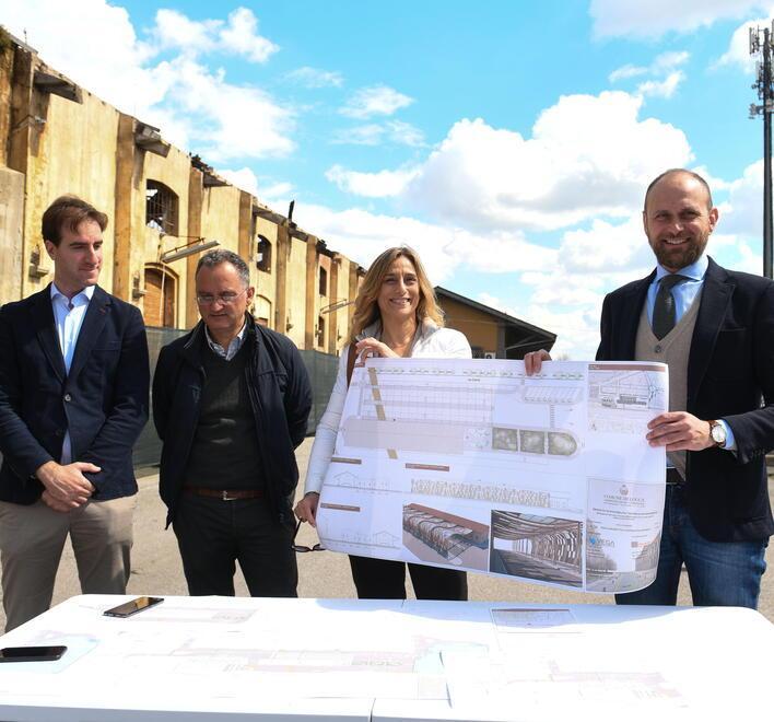 Presentazione del progetto all’ex scalo merci. Da destra: Bove e Mammini