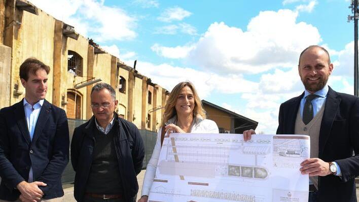 Presentazione del progetto all’ex scalo merci. Da destra: Bove e Mammini