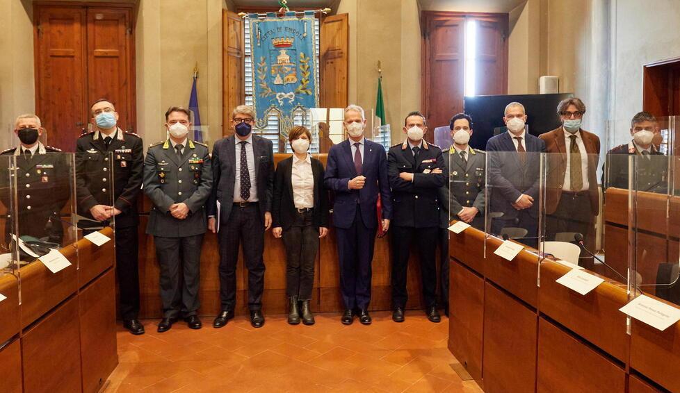 L’incontro del comitato per la sicurezza nella sala consiliare di Empoli