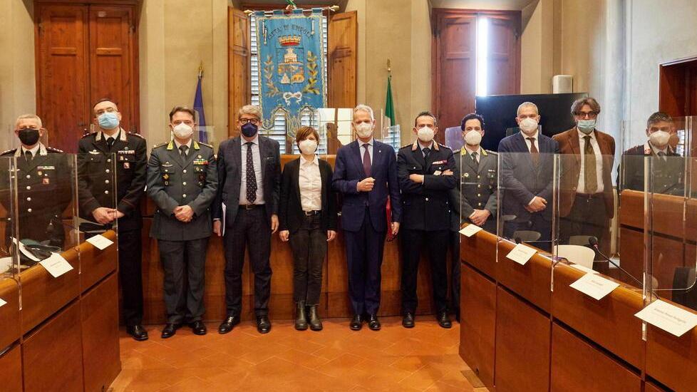 L’incontro del comitato per la sicurezza nella sala consiliare di Empoli