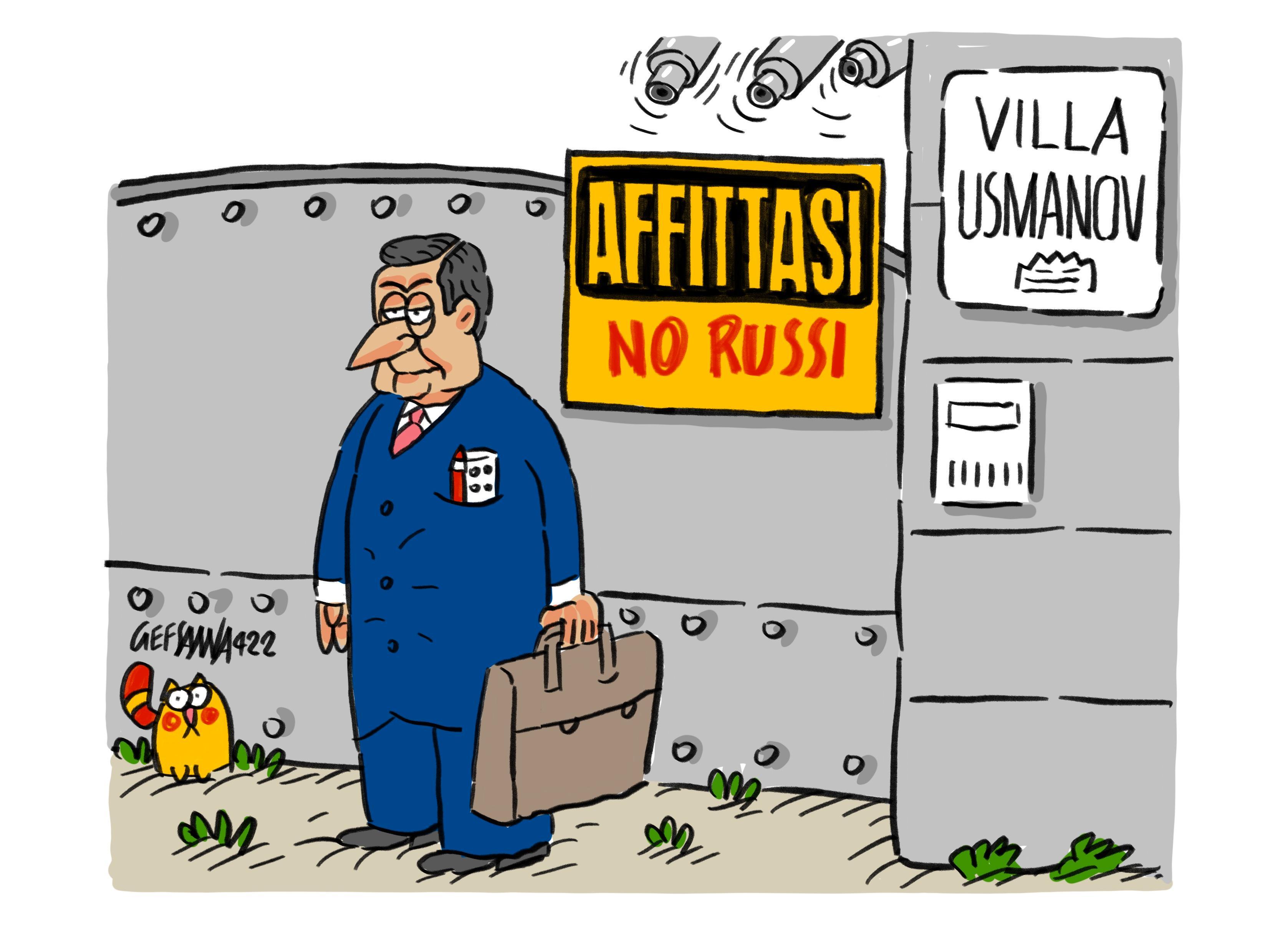 La vignetta di Gef: ville dei russi congelate, la manutenzione costa 350mila euro 