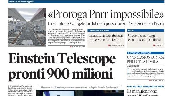 La Nuova Sardegna - Prima Pagina - 6 aprile 2022