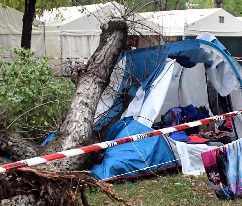 Il pioppo caduto sulla tenda in cui dormivano le due sorelline