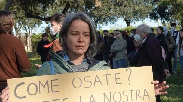 Un momento della protesta