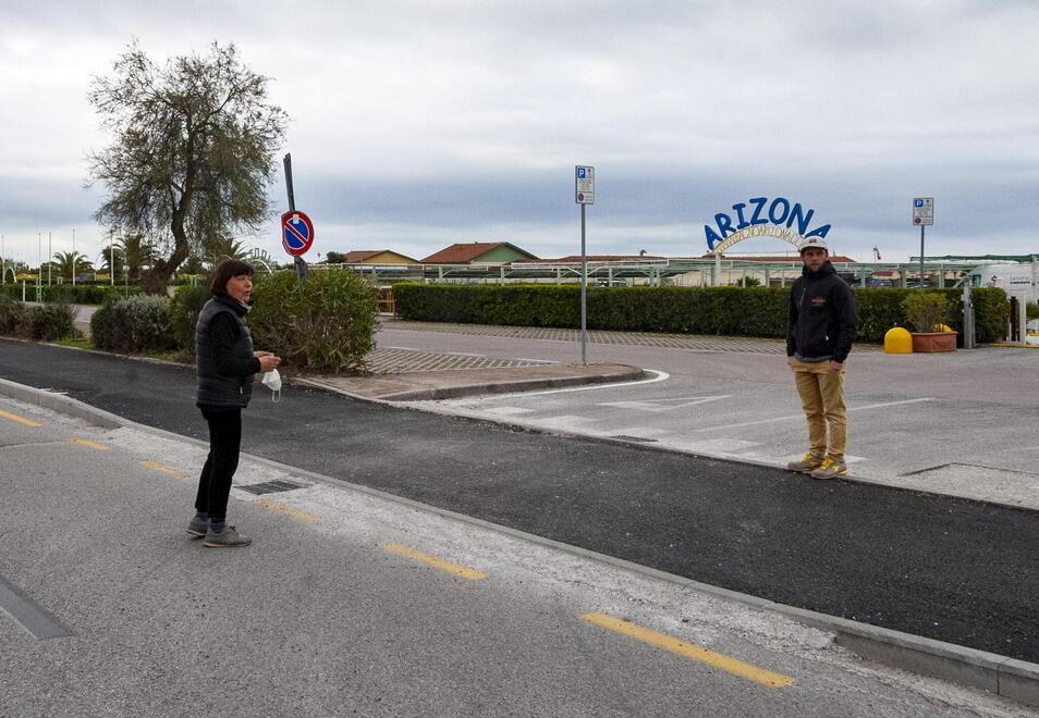 La nuova pista ciclabile sul viale Europa