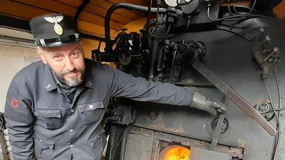 La caldaia di un treno a vapore