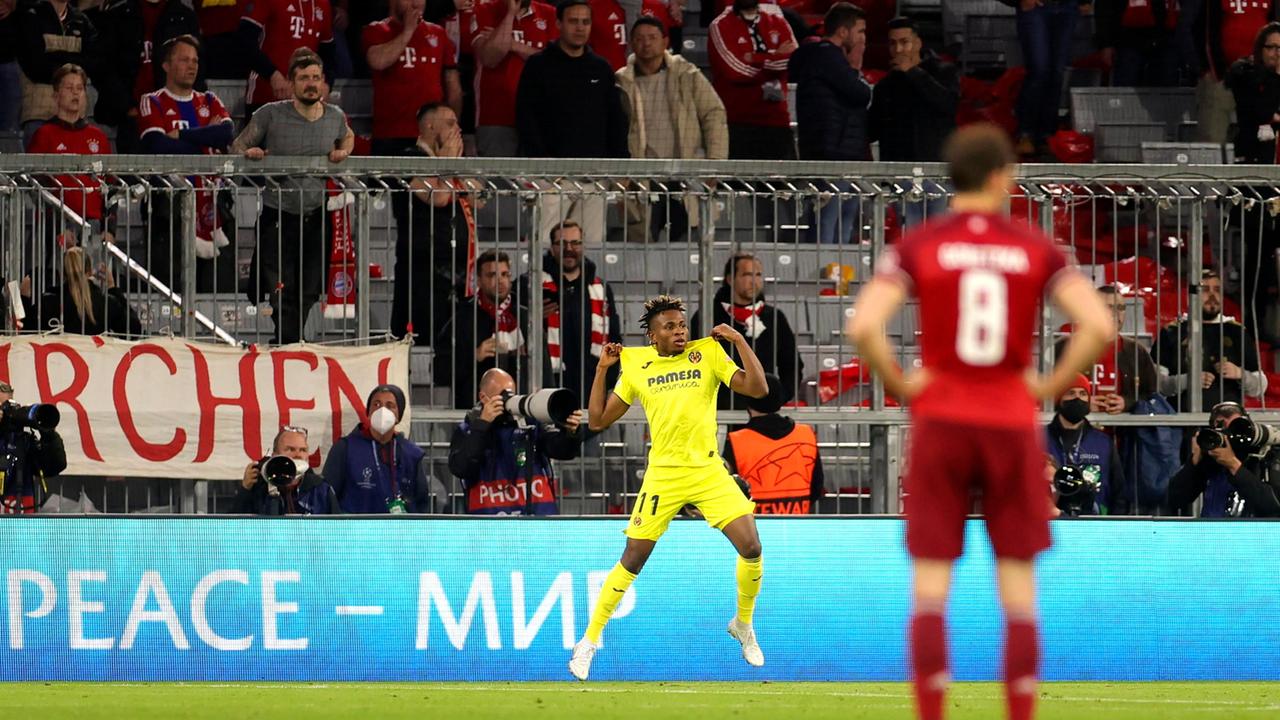 Samuel Chukwueze consegna alla storia il Villareal: la sua rete vale l'accesso alla semifinale di Champions (Foto Epa)