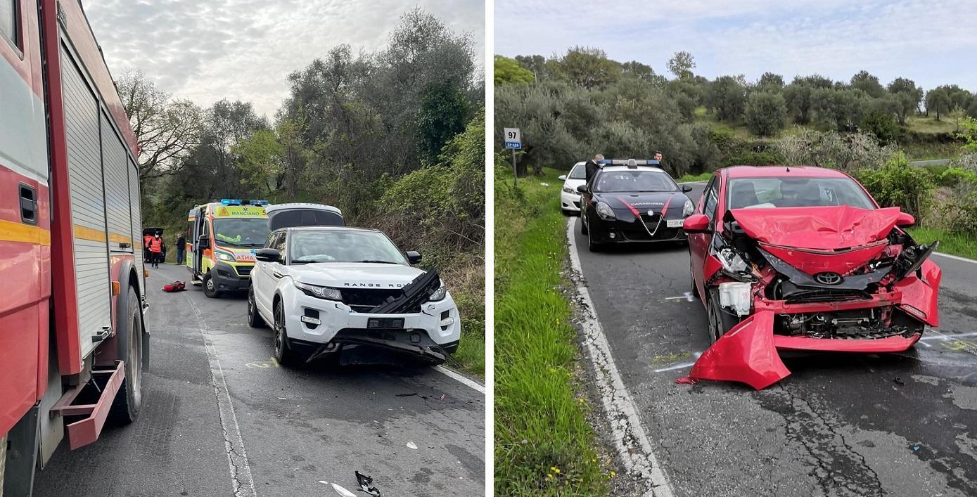 Le auto coinvolte nel frontale vicino a Montemerano
