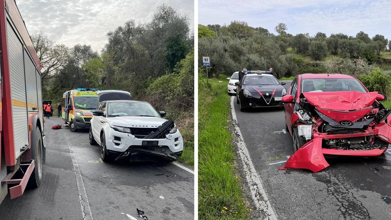 Le auto coinvolte nel frontale vicino a Montemerano