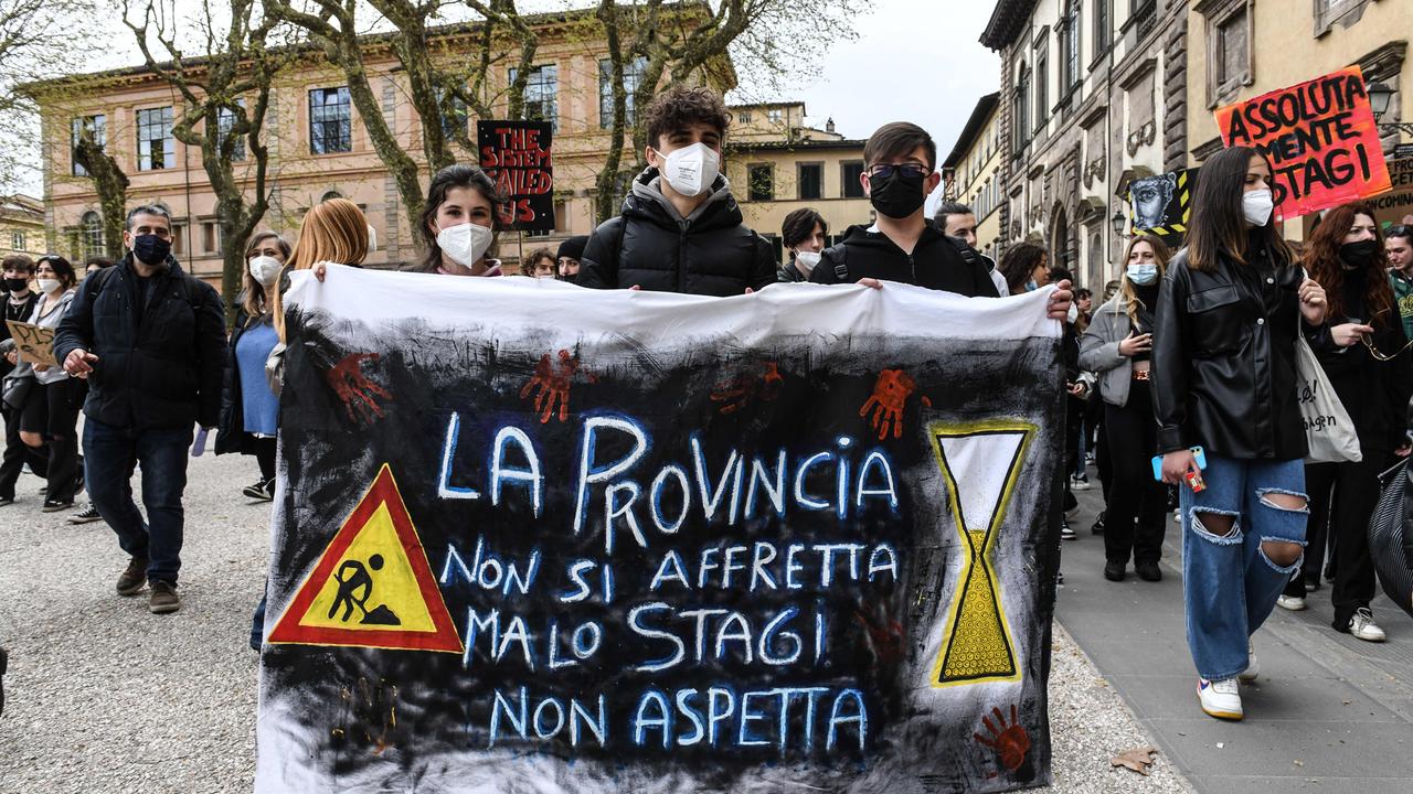 La protesta degli studenti a Lucca la scorsa settimana
